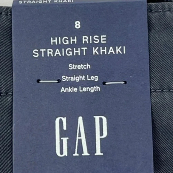 Gap New Women’s 8‎ High Rise Straight Khaki Ankle Pant - Picture 7 of 10